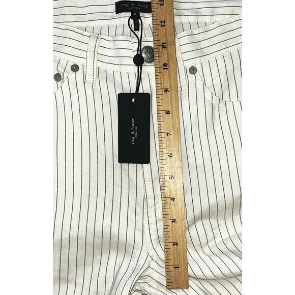NWT rag & bone Logan Stripe Wide Leg Linen Cotton Blend Jeans 6 28X31 - Picture 3 of 8
